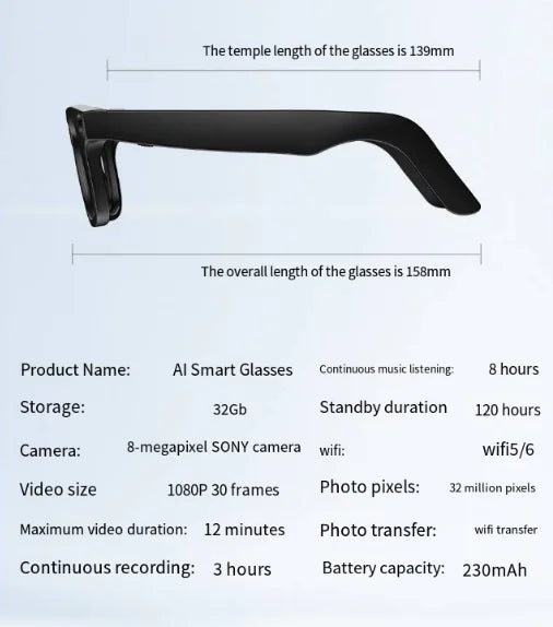 Nik & Nakks AI Camera Smart Glasses AI Camera Smart Glasses