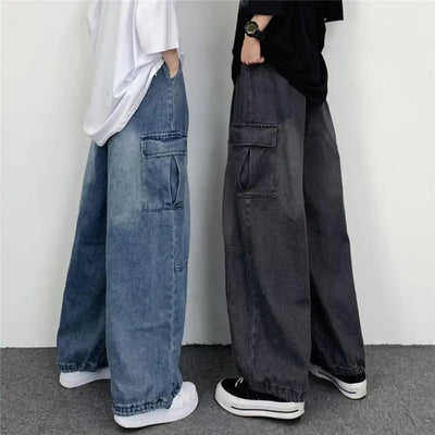 Nik & Nakks Baggy Cargo Jeans High Waisted