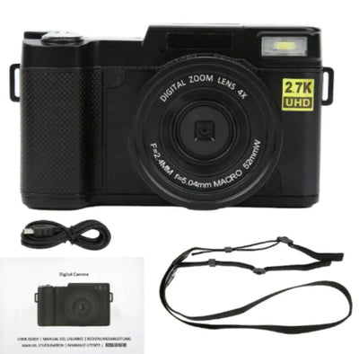 Nik & Nakks Black 32GB Battery HD 27K With Flip HD Screen R2S Digital Camera HD 27K With Flip HD Screen R2S Digital Camera