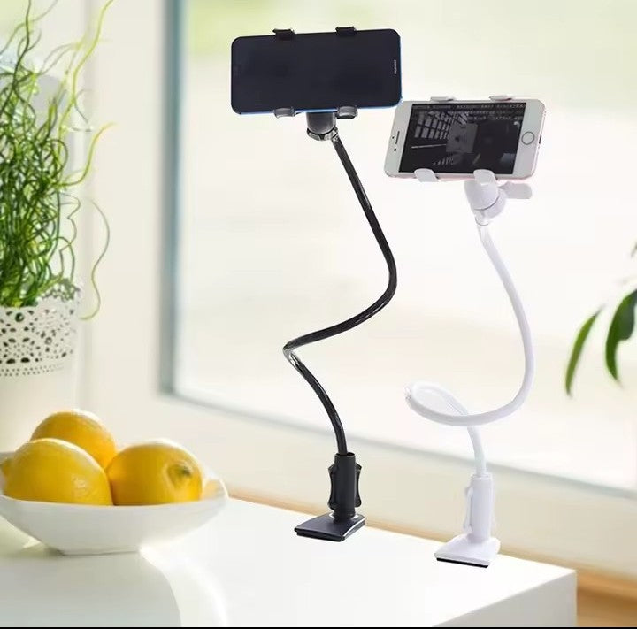 Nik & Nakks Black Gooseneck Cell Phone Holder with Adjustable Clamp for Bedroom Office or Kitchen (Black) Gooseneck Cell Phone Holder with Adjustable Clamp for Bedroom Office or Kitchen (Black)