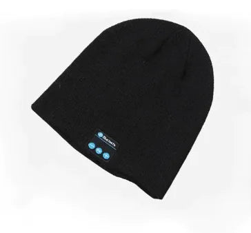Nik & Nakks Black Wireless Bluetooth Knitted Hat Calls Music Stereo Wireless Bluetooth Knitted Hat Calls Music Stereo
