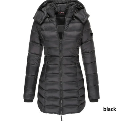 Nik & Nakks Black / XL Women's Casual Long Sleeve Hooded Parka Coat Women's Casual Long Sleeve Hooded Parka Coat