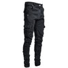 Black / XXXL Men's Multi Pocket Cargo Jeans