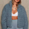Nik & Nakks Blue / Extra Extra Large Winter Women's Lamb Wool Coat Jacket Winter Women's Lamb Wool Coat Jacket