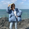 Blue / L Warm Parka Coat