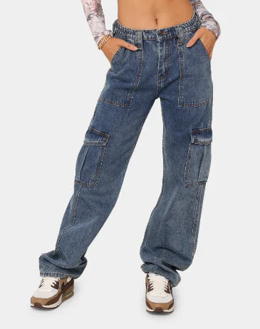 Nik & Nakks Blue / XL Straight-Leg Cargo Jeans Straight-Leg Cargo Jeans