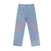 Blue ZN3540 / L 57-67kg Embroidered Jeans Men's Straight Loose