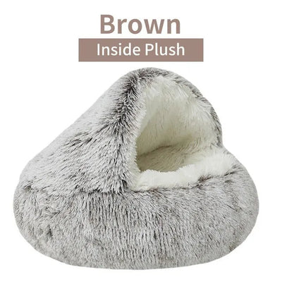 Brown-Inside Plush / 40x40cm Soft Plush Pet Bed