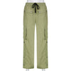 Women's Elastic Waist Cargo Pants with Pockets