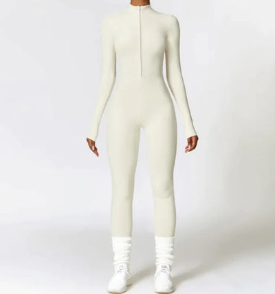 Nik & Nakks Cream Apricot / XL Flex Fit Zipper Bodysuit Flex Fit Zipper Bodysuit