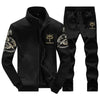 D38 Black / 4XL Men's Zip Up Sweat Suit Set