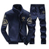 D38 Blue / L Men's Zip Up Sweat Suit Set
