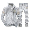 D38 Grey / L Men's Zip Up Sweat Suit Set