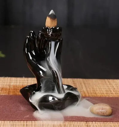Nik & Nakks E Black Ceramic Incense Burner Black Ceramic Incense Burner