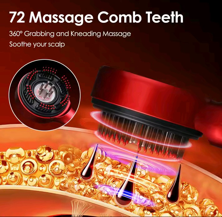 Nik & Nakks Electric Hair Growth Massage Scalp Brush/Comb Red Light Therapy Electric Hair Growth Massage Scalp Brush/Comb Red Light Therapy