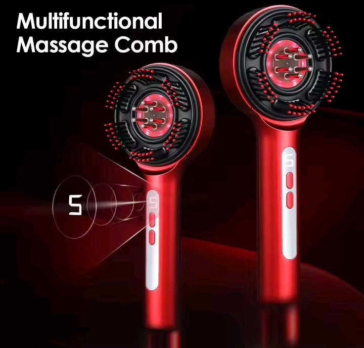 Nik & Nakks Electric Hair Growth Massage Scalp Brush/Comb Red Light Therapy Electric Hair Growth Massage Scalp Brush/Comb Red Light Therapy
