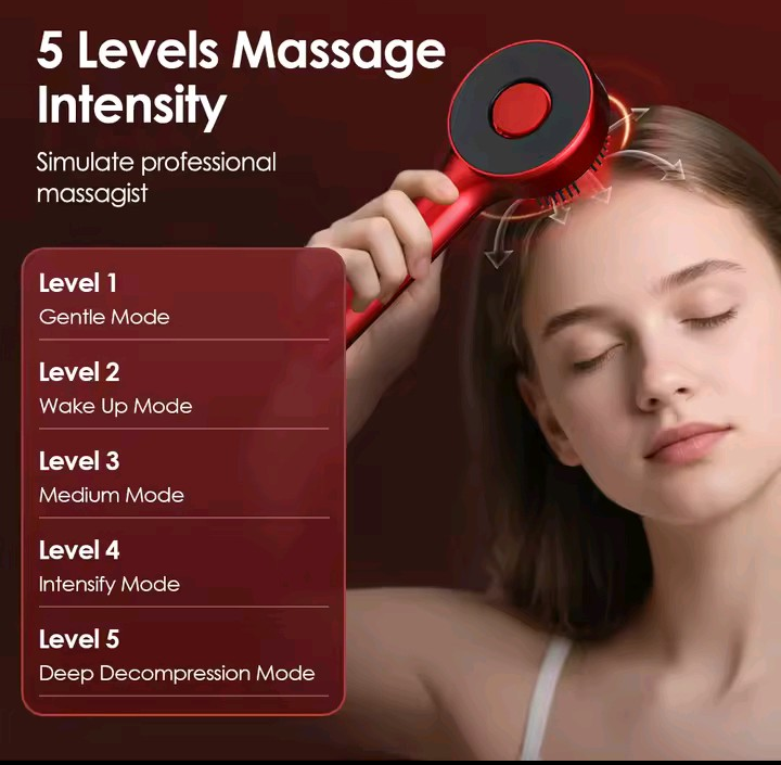 Nik & Nakks Electric Hair Growth Massage Scalp Brush/Comb Red Light Therapy Electric Hair Growth Massage Scalp Brush/Comb Red Light Therapy