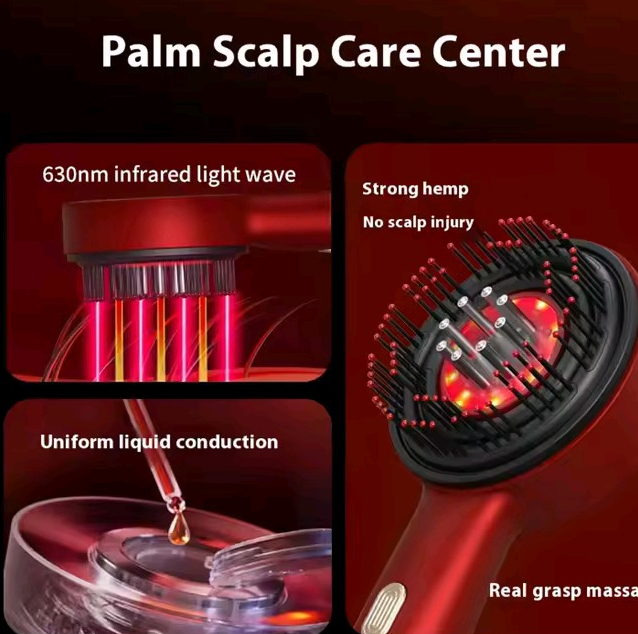 Nik & Nakks Electric Hair Growth Massage Scalp Brush/Comb Red Light Therapy Electric Hair Growth Massage Scalp Brush/Comb Red Light Therapy