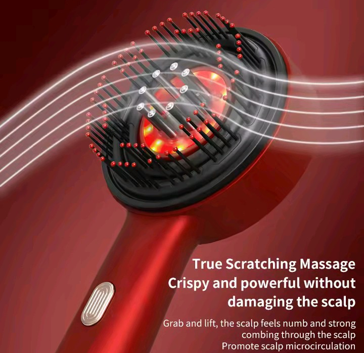 Nik & Nakks Electric Hair Growth Massage Scalp Brush/Comb Red Light Therapy Electric Hair Growth Massage Scalp Brush/Comb Red Light Therapy