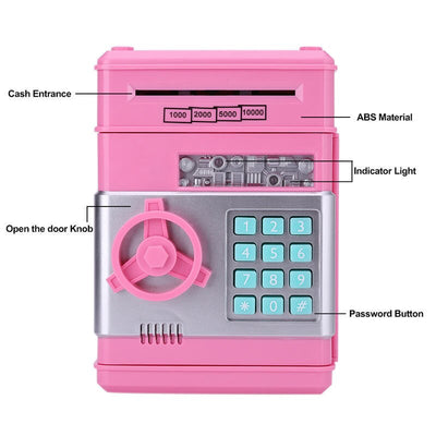 Electronic Piggy Bank ATM Mini Money Box Coin Cash Deposit Machine for Kids