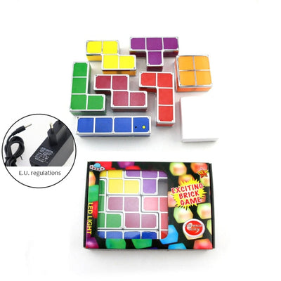 Tetris Puzzle 3D LED Night Light Toy Lamp for Kids