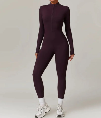 Nik & Nakks Grape Purple / L Flex Fit Zipper Bodysuit Flex Fit Zipper Bodysuit