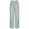 Women's Elastic Waist Cargo Pants with Pockets