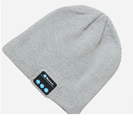 Nik & Nakks Gray Wireless Bluetooth Knitted Hat Calls Music Stereo Wireless Bluetooth Knitted Hat Calls Music Stereo