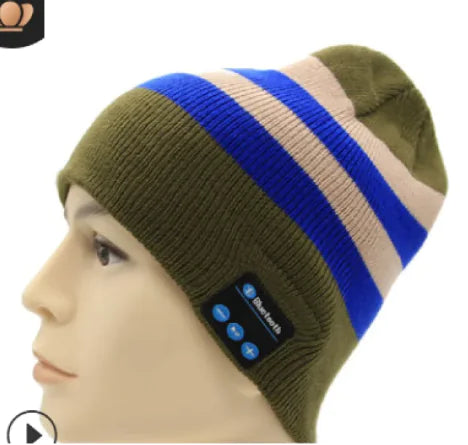 Nik & Nakks Green Gray Blue Wireless Bluetooth Knitted Hat Calls Music Stereo Wireless Bluetooth Knitted Hat Calls Music Stereo