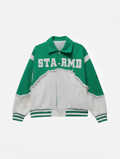 Green / L College Half & Half Jeans Jacket