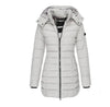 Nik & Nakks Greywhite / XL Women's Casual Long Sleeve Hooded Parka Coat Women's Casual Long Sleeve Hooded Parka Coat