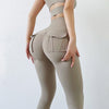 Nik & Nakks Khaki / M Seamless Leggings with Pockets