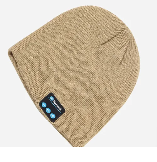 Nik & Nakks Khaki Wireless Bluetooth Knitted Hat Calls Music Stereo Wireless Bluetooth Knitted Hat Calls Music Stereo