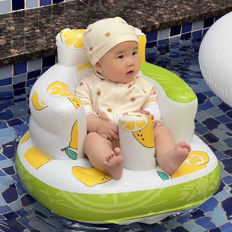 Nik & Nakks (Lemon) Inflatable Baby Chair for Dining & Bath Inflatable Baby Chair for Dining & Bath