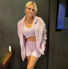 Nik & Nakks Light Purple / 2XL Three-piece Homewear Long-sleeved Plush Fashion Casual Three-piece Suit Three-piece Homewear Long-sleeved Plush Fashion Casual Three-piece Suit