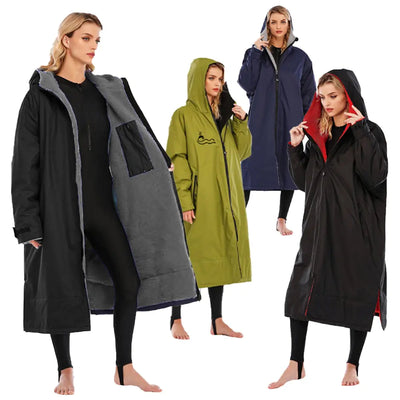 Warm Microfiber Swim Parka | Large Hooded Changing Robe