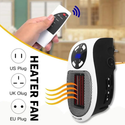 Mini Electric Plugin Wall Heater With Remote