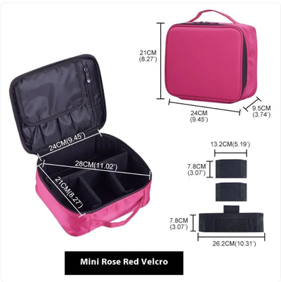 Nik & Nakks Mini Velcro Rose Red Mini Travel Cosmetic Storage Bag Mini Travel Cosmetic Storage Bag