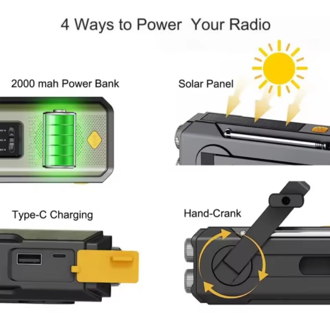 Nik & Nakks n/a iRonsnow 4500mAh Solar Hand Crank Emergency Radio Power Bank iRonsnow 4500mAh Solar Hand Crank Emergency Radio Power Bank
