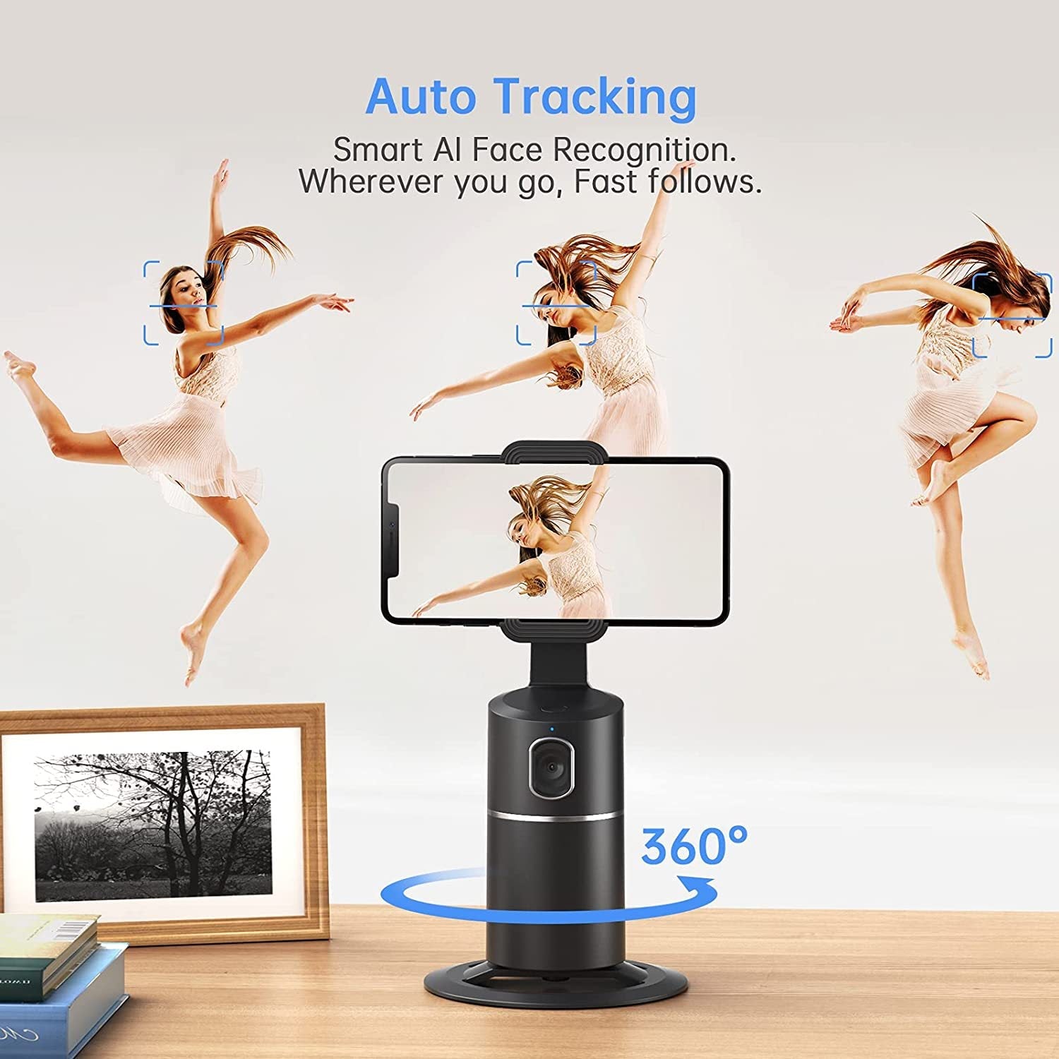 AI Smart Selfie Auto Face Tracking Phone Holder