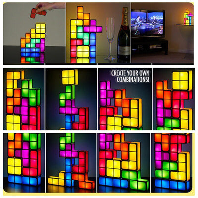 Tetris Puzzle 3D LED Night Light Toy Lamp for Kids