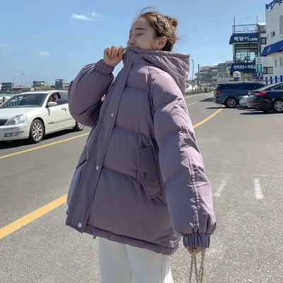 Purple / M Warm Parka Coat