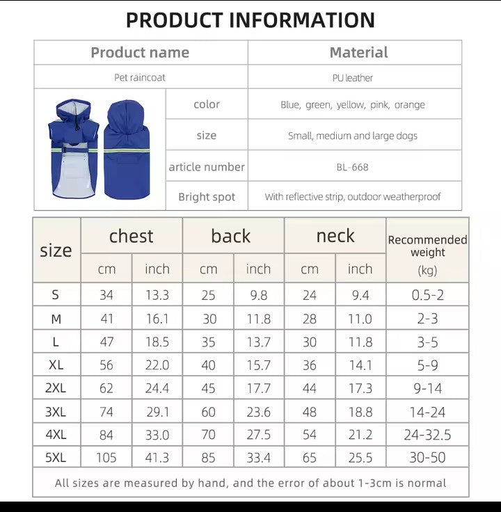 Nik & Nakks Rain Coat for Dogs Rain Coat for Dogs