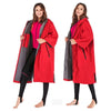 RD GY / L Warm Microfiber Swim Parka | Large Hooded Changing Robe