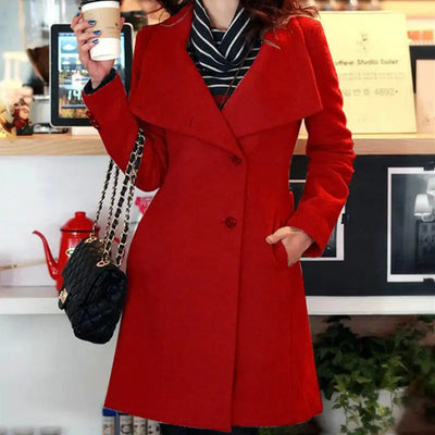 Nik & Nakks Red / 4X Extra Large Winter Cashmere Long Women's Coat Winter Cashmere Long Women's Coat