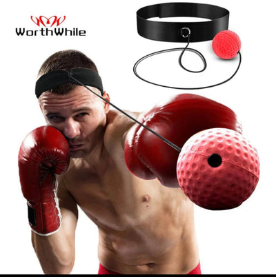 Nik & Nakks Red Boxing Reflex Ball Training Exercise Equipment Improve Speed and Hand Eye Coordination