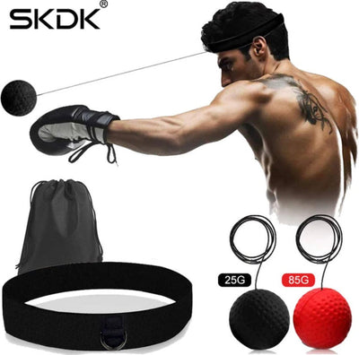 Nik & Nakks Red Boxing Reflex Ball Training Exercise Equipment Improve Speed and Hand Eye Coordination