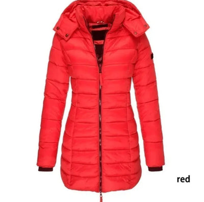 Nik & Nakks Red / L Women's Casual Long Sleeve Hooded Parka Coat Women's Casual Long Sleeve Hooded Parka Coat
