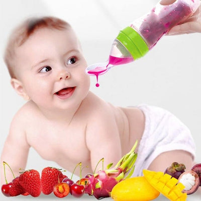 Nik & Nakks Silicone Feeding Bottle with Spoon