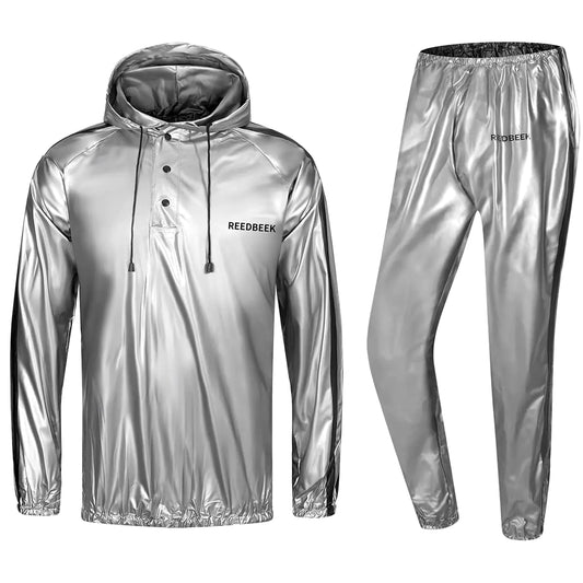 Nik & Nakks Silver / X-Large REEDBEEK Heavy Duty Fitness Weight Loss Sauna Suit REEDBEEK Heavy Duty Fitness Weight Loss Sauna Suit